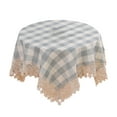 thumbnail image 2 of PONPRNGY Plaid Tablecloth, Square Tassel Checkered Table Cloth 35"x35", Cotton Linen Table Cover for Kitchen Dining Restaurant Farmhouse, 2 of 6