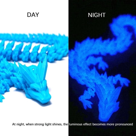 3D Printed Crystal Dragon Cheap,Flexible Crystal Dragon Statue Without Egg,Home Office Decor,Fidget Toys for Autism/ADHD,3D Printed Gift Toy,Fidget Toys, Executive Desk Animals Toys