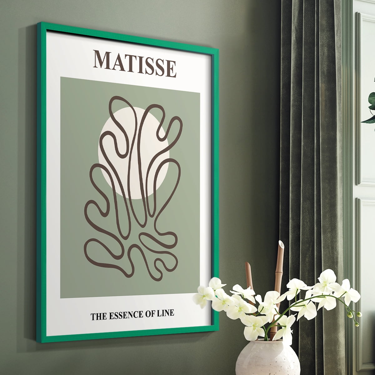 Matisse CXIII Framed Print in Green Solid Wood 8 x 10 Framed Print