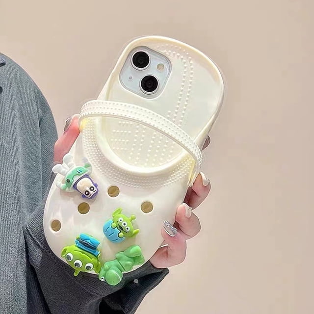 Creative DIY Crocs Slipper Cartoon Strawberry Bear Funda Para Teléfono iPhone 14 13 12 Pro Max 11 14Pro Silicona A Prueba De Golpes Cubierta Trasera Suave Resistente Los Protectora