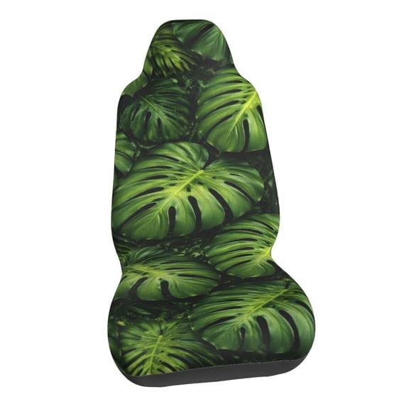 Tropical Leaf Pattern Car Seat Covers Stretch Car Seat Protectors Universal Fit