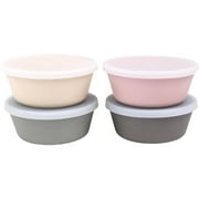 WeeSprout Bamboo Kids Bowls, Set of Four Kid-Sized Dinnerware, Cereal, Leftovers & Snack Bowl
