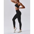 thumbnail image 5 of IBTOM CASTLE Workout Sets for Women 2 Piece Twist Front Halter Sports Bras High Waist Biker Full-Length Leggings Exercise Gym Yoga Outfit M Z-Black, 5 of 7