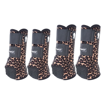 22CE Large Classic Equine Legacy2 Horse Front Hind Sports Boots 4 Pack Cheetah