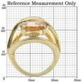 thumbnail image 2 of Gold Brass Ring with AAA Grade CZ in Champagne for Women Champagne Stone Color Style 0W314 Size 10, 2 of 5