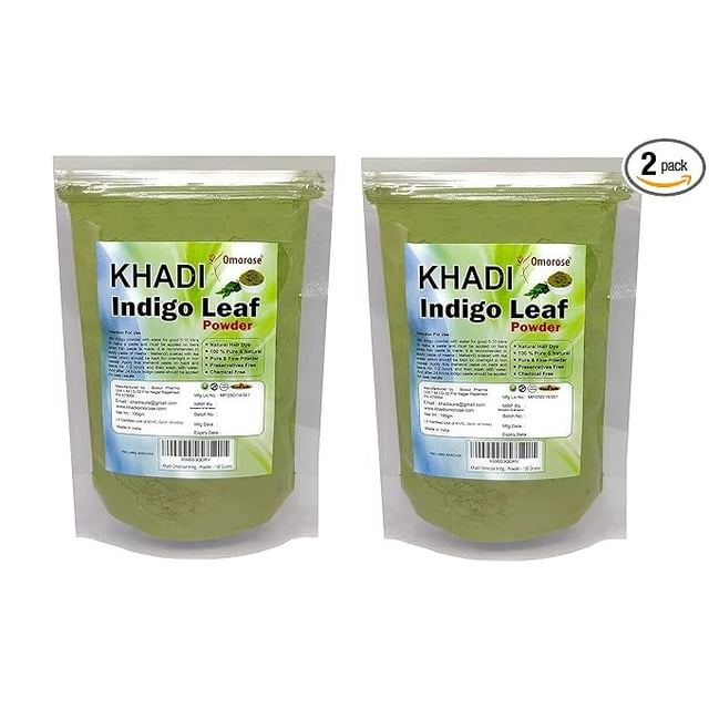 Khadi Omorose Indigo Leaf Powder For Hair (100 Grams) | (Pack of 2) | Total 200 Grams
