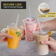 thumbnail image 2 of 16oz Plastic Cups with Lids /without, Disposable Cups for Iced Coffee, Smoothie, Milkshake, Cold Drinks - Clear, 2 of 8