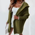 thumbnail image 1 of MKLEKYY Cute Sweaters for Teens Women Solid Color Hooded Patchwork Batwing Sleeve Open Sweater Knitted Cardigan, 1 of 4
