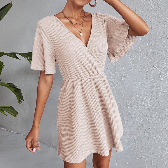 Vedolay Womens Dresses Women Vintage Dresses, Modest Bridesmaid Dress, Formal Prom Tea Dress,Beige L
