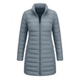 thumbnail image 4 of Enjoytime Quilted Jackets for Women Long Sleeve Zip Up Hooded Puffer Coat Winter Warm Soft Lightweight Stand Collar Long Jacket, 4 of 8