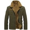thumbnail image 1 of Qertyioot Hauts pour Hommes Mode Veste Décontractée Extérieure à Manches Longues Manteau Chaud, 1 of 5