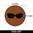 thumbnail image 2 of Sunglasses Shades Solid 2.5" Faux Leather Round Engraved Iron-On Patch - Brown, 2 of 6