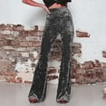 thumbnail image 2 of BLVB Women's Velvet Elastic Waist Flare Leg Palazzo Long Pants Casual Stretch Velour Bell Bottom Trousers for Fall Winter Gray, 2 of 6