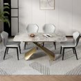 thumbnail image 2 of Light Luxury Lifting Dining Table Transformer Table For Living Room Foldable Table With 4 Chairs Kitchen Furniture Set My Lux Decor Round, 2 of 13