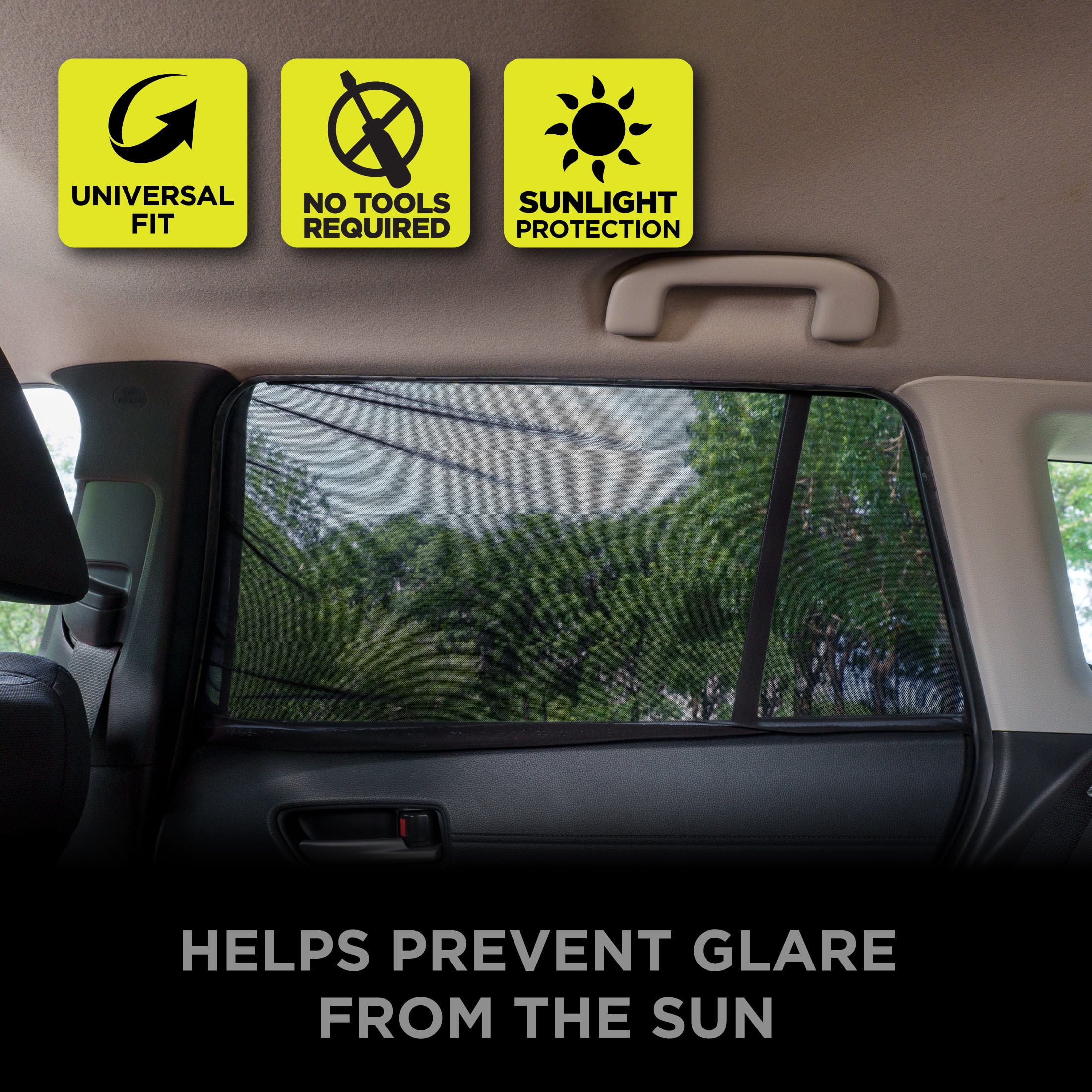 Auto Drive Fit Over Shade For Car Window 1Pair Pack 50X53cm
