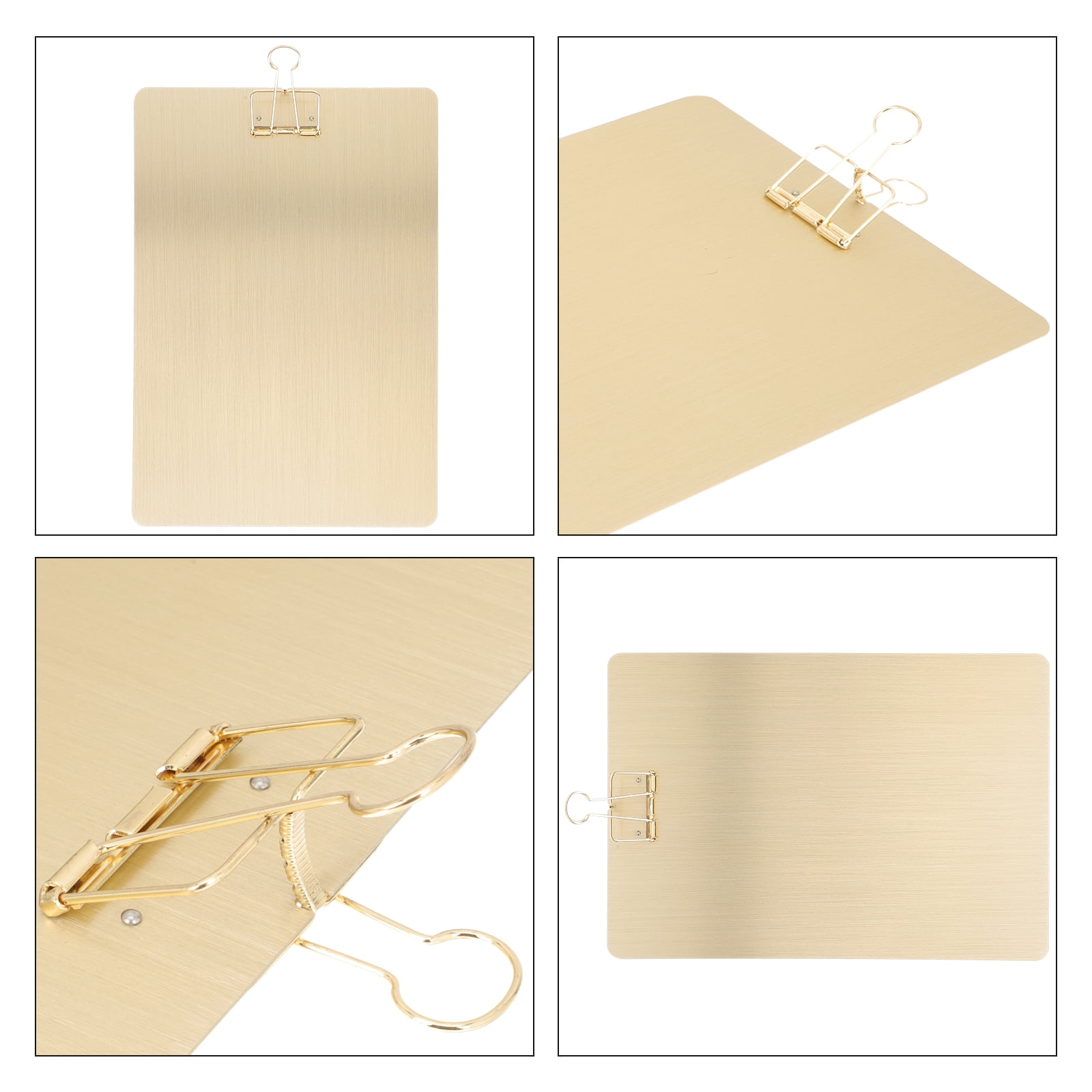 unbranded  Clipboard Organizer Foldable Paper Clips A4 Folder Student Golden