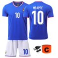 thumbnail image 1 of Camiseta de fútbol para niños 2024-25 Camiseta de fútbol para niños del FC Camiseta de aficionado MBAPPE Camiseta de manga corta del equipo juvenil Francia Local: 26, 1 of 3