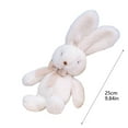 thumbnail image 4 of Lavender Easter Bunny Plush - Purple Fluffy Rabbit Stuffed Animal With Satin Bow For Easter & Birthday Gifts(Gray-9.8In)#4609, 4 of 6