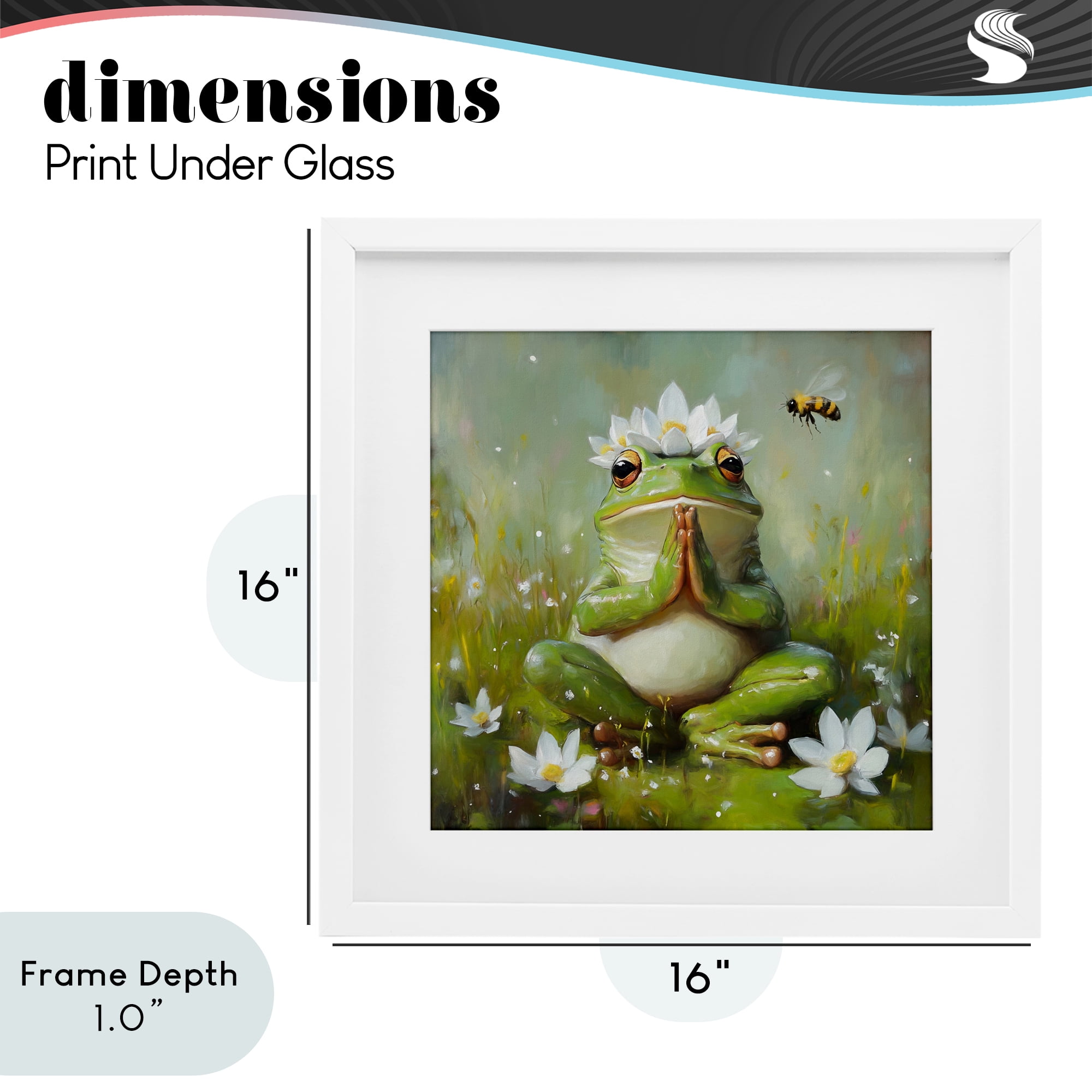Stupell Industries Buddha Bullfrog Meditation White Framed Print Under Glass, design by Tina LeCour