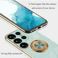 thumbnail image 6 of K-Lion for Samsung Galaxy S24 Ultra Plating Case,Glossy Shockproof Ring Holder Kickstand Slim Case Lightweight Military Grade Protective Cover Support Magnetic Car Mount for Galaxy S24 Ultra,Mint, 6 of 7