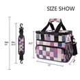 thumbnail image 3 of FORMRS Insulated Cooler Bag 24 Cans Capacity Soft Leakproof Lunch Box with Side Pockets, Pink and Purple Plaid Pattern, 3 of 7
