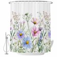 thumbnail image 2 of Spring Floral Waterproof Fabric Shower Curtain,Watercolor Herbs Summer Botanical Waterproof Fabric Shower Curtain for Bathroom Curtains Bathtubs Hotel Shower Curtains with 12 Hooks Stall 54x78in, 2 of 8