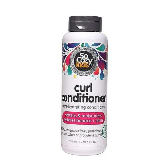 SoCozy Revitalisant pour Boucles pour Cheveux d'Enfants Adoucit, Restaure le Rebond et la Brillance Sans Parabènes, Sulfates, Colorants Ou Colorants Synthétiques, Sweet-Cr??e, 10,5 Fl Oz