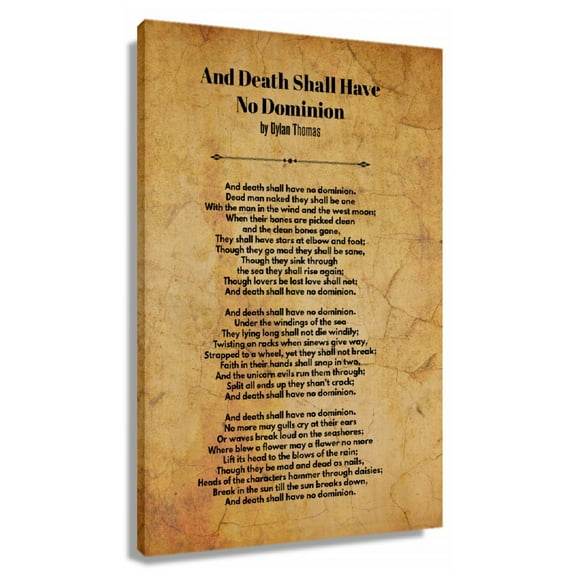 And Death Shall Have No Dominion Poem Wall Art Dylan Thomas Quotes Wall Art Poetry Posters for Kitchen Modern Christmas Decorations Framed 20x30 in