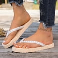 thumbnail image 2 of ibiyuan Jelly Flip Flops for Women Thong Sandals for Women Wide Non- Tpr Sole Womens Slippers Quick Dry House Shoes, 2 of 9