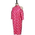 thumbnail image 2 of Pretty in Pink Andie Costume Women Girls 80s Pink Cold Shoulder Polka Dot Dress, 2 of 9