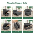 thumbnail image 5 of HONBAY Pair of Armrests for Modular Sectional Sleeper Sofa, Corduroy Gray, 5 of 5
