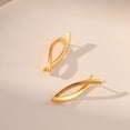 thumbnail image 3 of PRIYAL 14K Gold Plated Cute Fish Sterling Silver Tiny Stud Earrings for Women Minimalist Ichthus, 3 of 6
