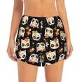 thumbnail image 2 of Goofa Flower Fox Printed Women 2 in 1 Running Shorts,Quick Dry Athletic Workout Shorts,High Waisted Athletic Shorts with Liner Pockets-Medium, 2 of 9