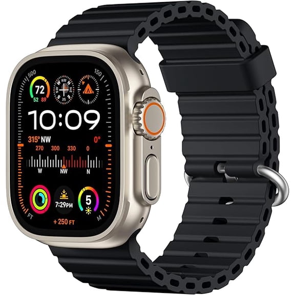 Ocean Band for Apple Watch Ultra 3/Ultra 2/Ultra 49mm 46mm 45mm 44mm 42mm Men, Soft Silicone Breathable Waterproof Sport Wristband Strap for iWatch Series 11 10 9 8 7 6 5 4 SE 3 2 1