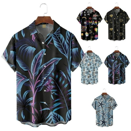 

Men s and Big Men s Casual Button Down Short Sleeve Hawaii Shirts Stylish Vacation Bowling Shirts for Teen and Adult
