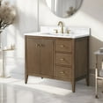 thumbnail image 5 of Vanity Art 36" Double Door Bathroom Vanity with Sink, Freestanding Storage Cabinet with Engineered Marble Top, Flip Down Tray, Drawer, and Shelf, 5 of 8