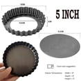 thumbnail image 2 of 6 Pack 5 Inch Mini Tart Pans with Removable Bottom Round Nonstick Quiche Pan, Heavy Duty Fluted Side Pie Tart Molds, 2 of 6