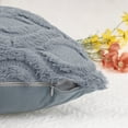 thumbnail image 4 of Unique Bargains Shaggy Plush Throw Pillow Covers Couch Pillow Covers (2 Count) Grey-2 20" x 20", 4 of 6