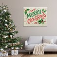thumbnail image 2 of Jovial Merry Christmas Text Holly Berry Botanicals Inspirational Graphic Art Gallery-Wrapped Canvas Print Wall Art, 2 of 7