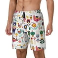 thumbnail image 2 of Gaeub Alpaca Flower Mens Swim Trunks Stretch Beach Shorts Quick Dry for Men Swim Shorts Swimwear with Pockets- X-Large, 2 of 9