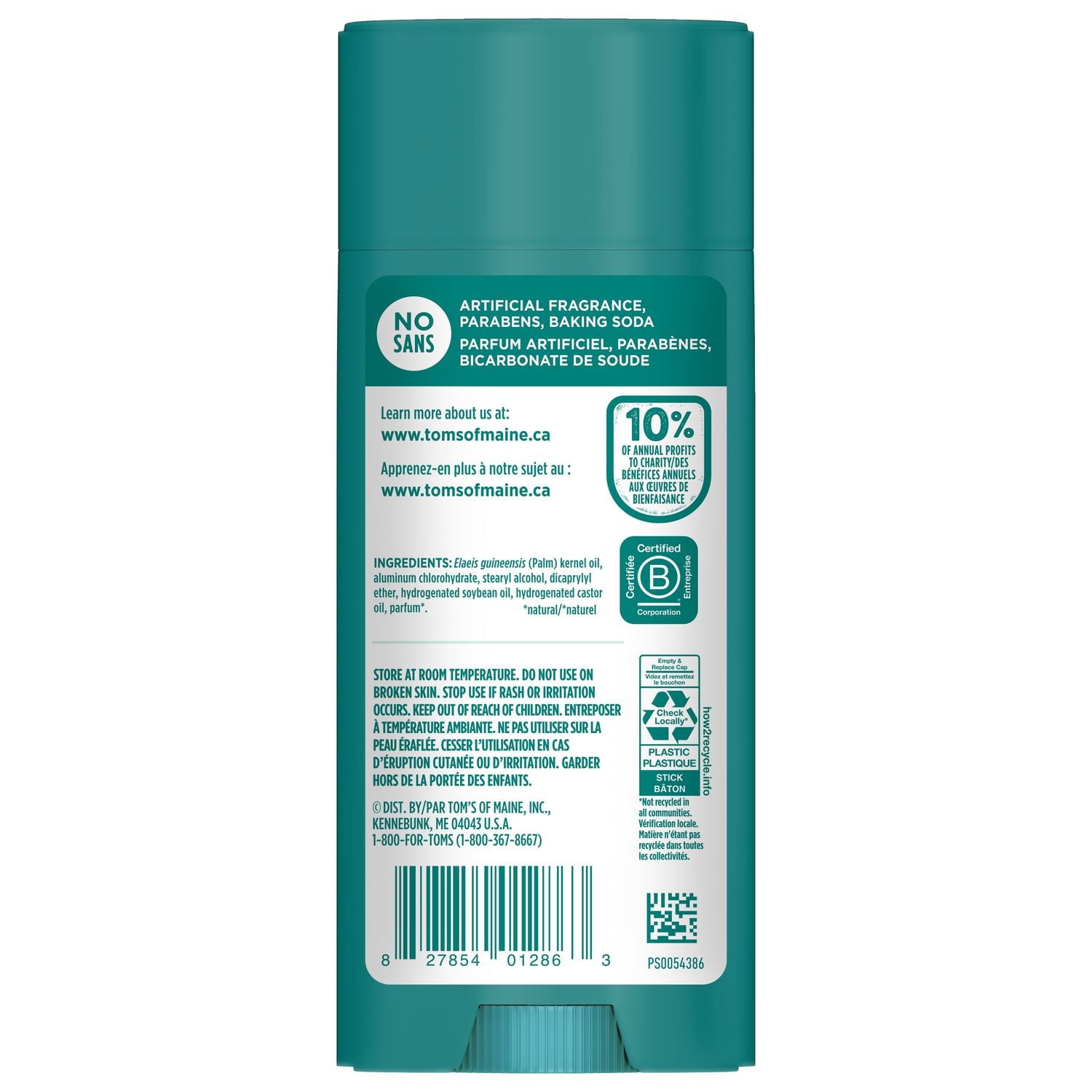 Tom’s of Maine Cucumber Aloe Antiperspirant for Women and Men, With Recycled Aluminum, 92g, Tom's of Maine Cucumber & Aloe Antiperspirant