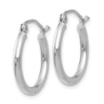 thumbnail image 2 of Boucles d'Oreilles Créoles Rondes en Or Blanc 10k 2mm, 2 of 8