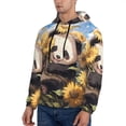 thumbnail image 3 of Sikiie Clear Sky Cute Sunflower Panda Men's Hoodie, Essentials Hoodie, Sweatshirt, Pullover Hooded Sweatshirt for Men-Small, 3 of 7