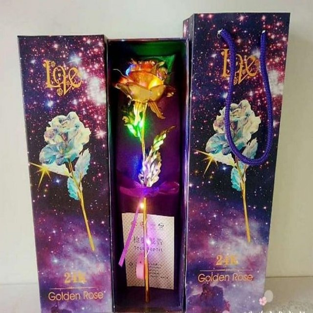 24K Gold foil LED Light Rose Dipped Flower Valentine‘s Day Mother‘s Day Gift