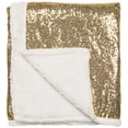 thumbnail image 4 of Northlight Shimmering Sequins with Fleece Christmas Throw Blanket - 49" x 67" - Gold and White, 4 of 8