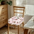 thumbnail image 3 of HELLHERO Cow Strawberry Print Seat Covers for Dining Room Chair, Stretch Fit Removable Chair Seat Cushion Protector, Dining Chair Covers Set of 6, Pink, 3 of 7