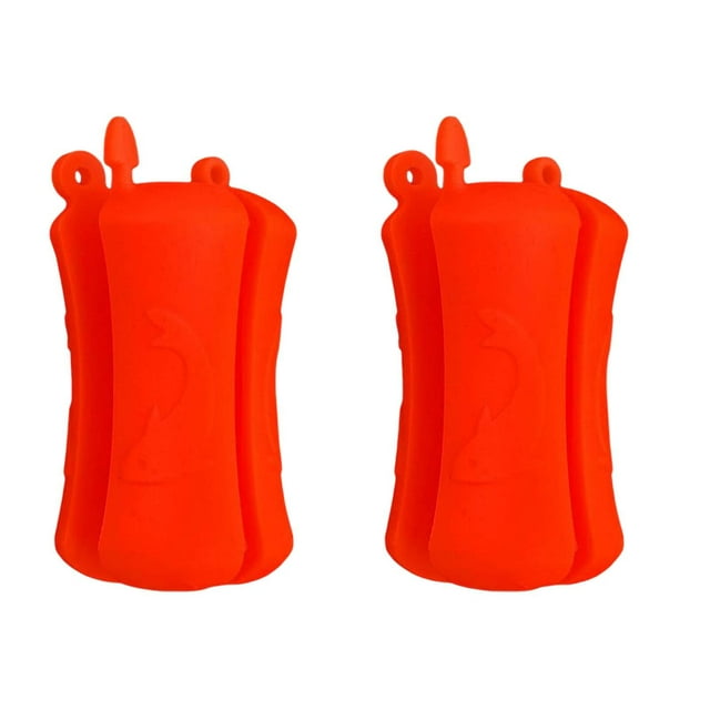Caña de pescar, bola fija, aparejos de pesca, lazos, soporte para caña de pescar, Clip de poste, conectores de tubo de pesca protectores elásticos 2 uds naranja 12mm