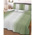 thumbnail image 3 of Quilts Twin-XL Size Bedding Set, Sage Green Striped Lightweight Quilted Comforter, Green White Ombre Farmhouse Gradient Soft Reversible Bedspread Coverlet with Pillow Covers for All Season, 68" x 98", 3 of 7