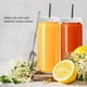 thumbnail image 4 of Botellas de jugo Ruckae de vidrio, 480 ml, paquete de 10 con tapas y pajitas, 4 of 6