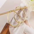 thumbnail image 5 of Alexcraft 14K Gold Plated Sterling Silver Lightweight Hypoallergenic Oval Hoop Earrings (Women's), 5 of 6